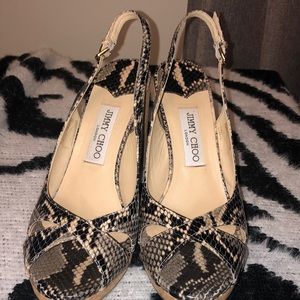 Jimmy Choo snake skin wedges